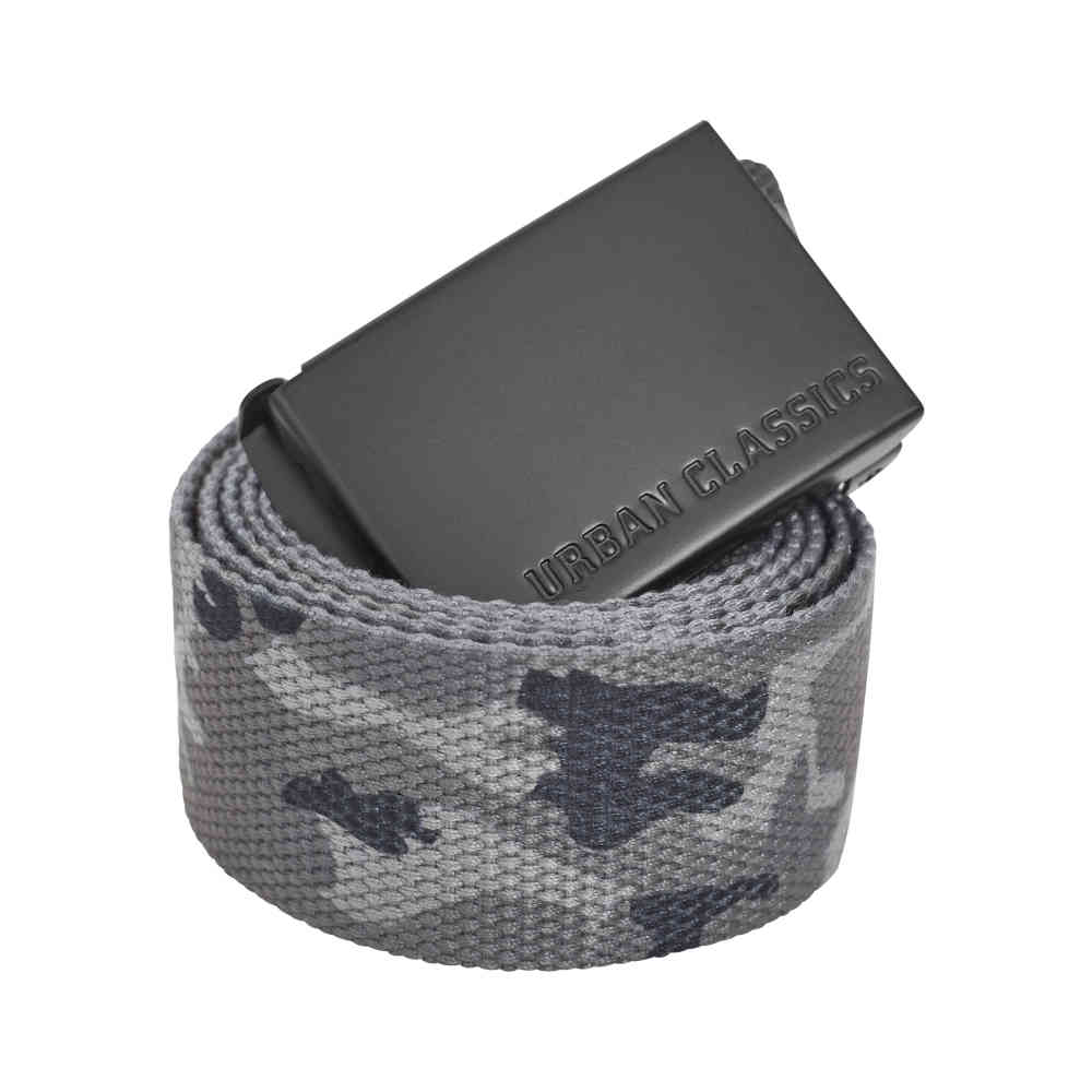 Urban Classics - Canvas Belts grey camo/black one size Ceinture en toile - Gris